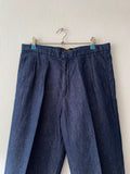 Italy two tuck denim slacks.