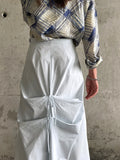 pale blue tie up maxi skirt