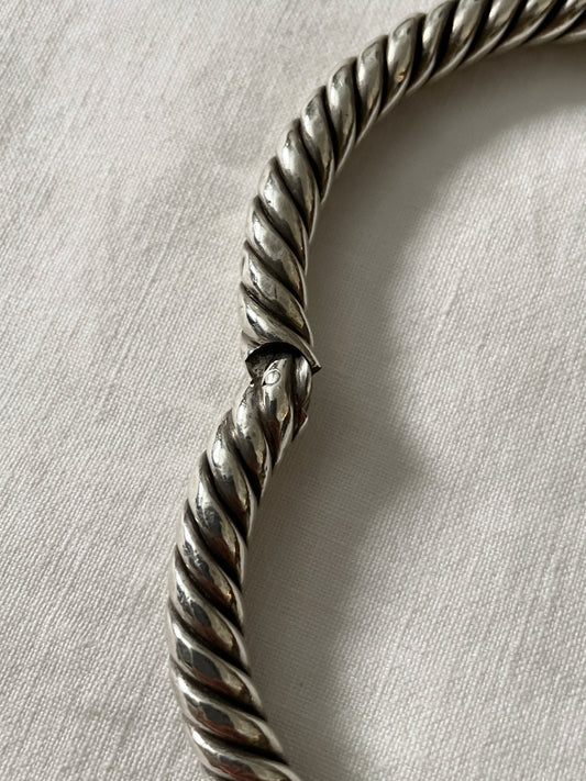 sterling silver heavy twist bangle