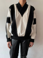 1980's wool and leather pullover