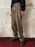 90's moca leather trouser