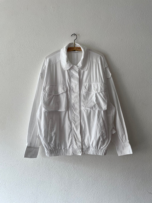 1980s White bomber shirt jkt
