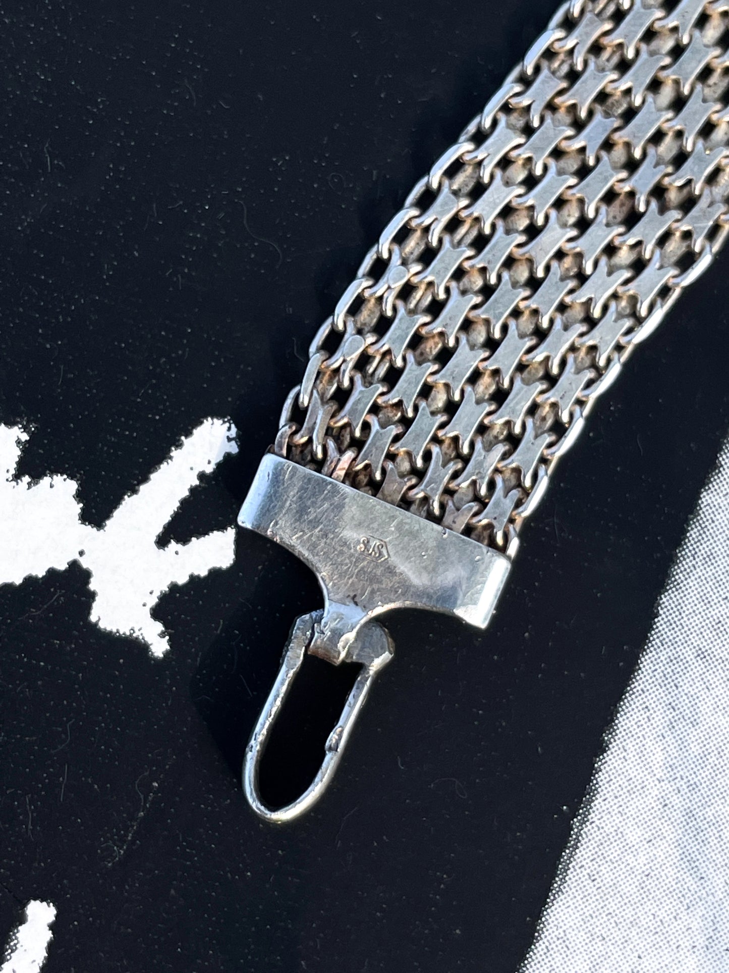 sterling silver chain-mail bracelet