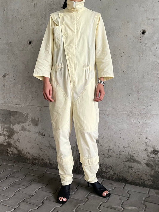 80s cotton jumpsuit in lemon