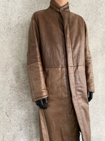 80's sheep leather padding long coat,special!