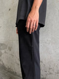 Leather switching trouser. Black.