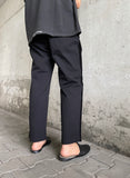 Leather switching trouser. Black.