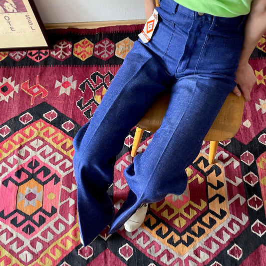 70's French wide jeans trouser, dead stock