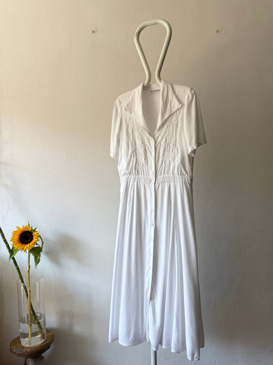 white embroidered dress
