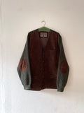 90s leather and wool cardigan