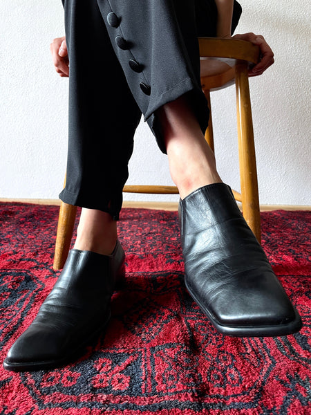 unique angular leather shoes made in Italy
