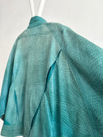 80s Italy turquoise leather