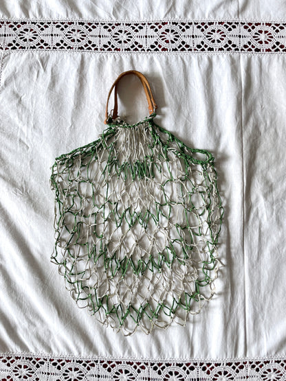 mesh bag - green n silver