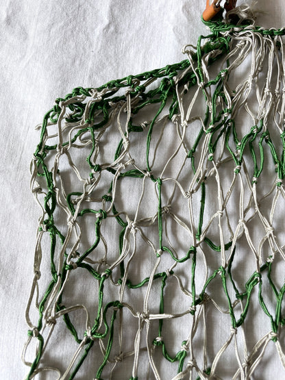 mesh bag - green n silver