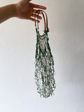 mesh bag - green n silver