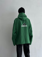 90s Adidas nylon pullover. Green.