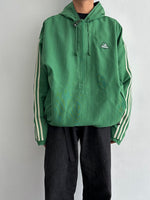 90s Adidas nylon pullover. Green.