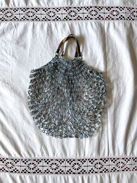 mesh bag - white n blue