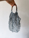 mesh bag - white n blue