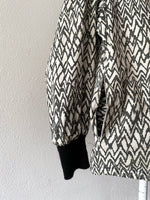 60's black × white cotton zip up parka