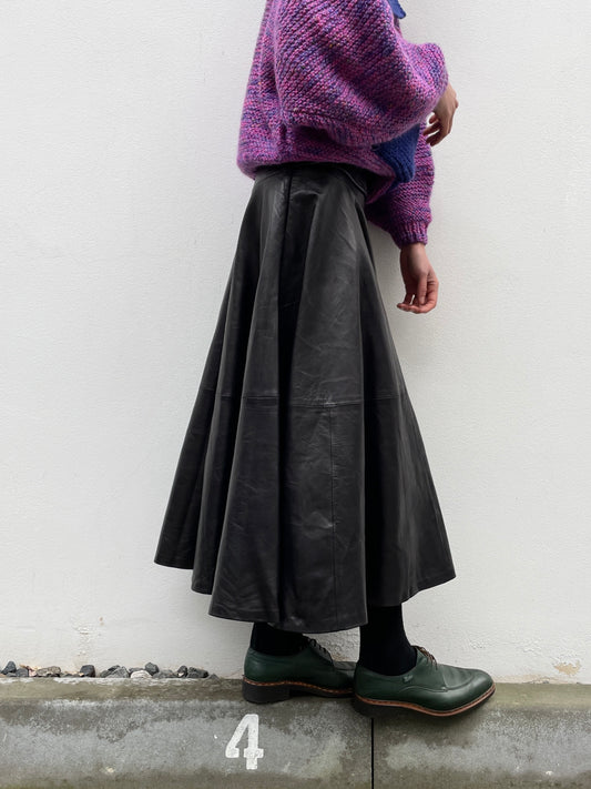 Donna Karan lambskin circular skirt