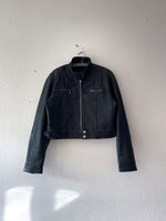 90's leather single bikers jacket
