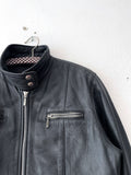 90's leather single bikers jacket