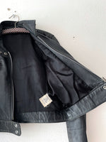 90's leather single bikers jacket