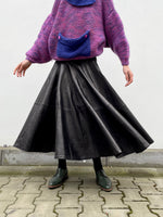 Donna Karan lambskin circular skirt