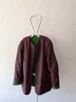 90's germany green collarless jacket, dead stock.