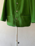 90's germany green collarless jacket, dead stock.