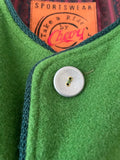 90's germany green collarless jacket, dead stock.