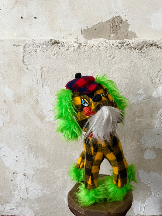 Vintage shaggy smoking dog