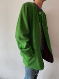 90's germany green collarless jacket, dead stock.