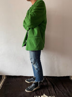 90's germany green collarless jacket, dead stock.