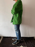 90's germany green collarless jacket, dead stock.