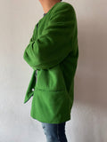 90's germany green collarless jacket, dead stock.