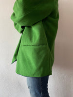 90's germany green collarless jacket, dead stock.