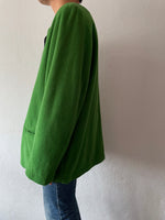 90's germany green collarless jacket, dead stock.