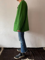 90's germany green collarless jacket, dead stock.