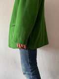 90's germany green collarless jacket, dead stock.