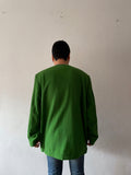 90's germany green collarless jacket, dead stock.