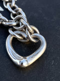 open heart chain necklace, silver 925