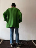 90's germany green collarless jacket, dead stock.