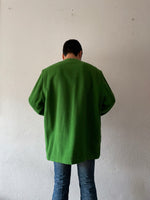 90's germany green collarless jacket, dead stock.