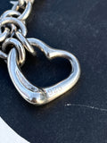 open heart chain bracelet , silver 925