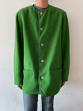 90's germany green collarless jacket, dead stock.