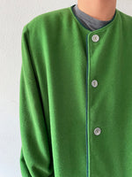 90's germany green collarless jacket, dead stock.