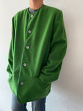 90's germany green collarless jacket, dead stock.