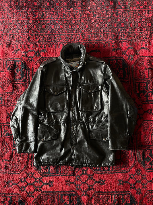 70's french m65 type leather jacket